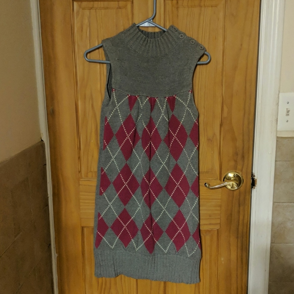 Sleeveless turtle neck sweater dress